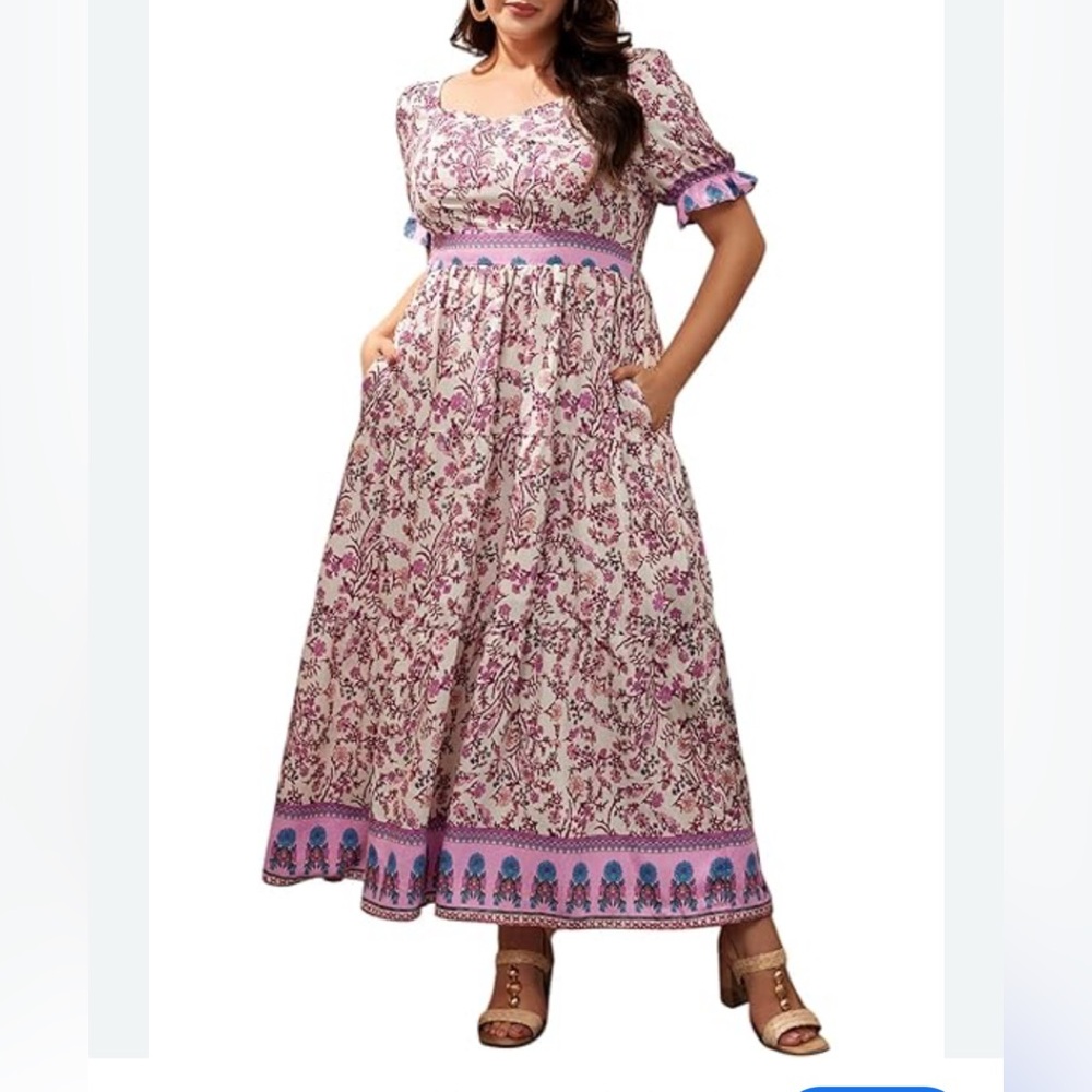 LAPA Floral Pink boho Maxi Dress NWT size 14